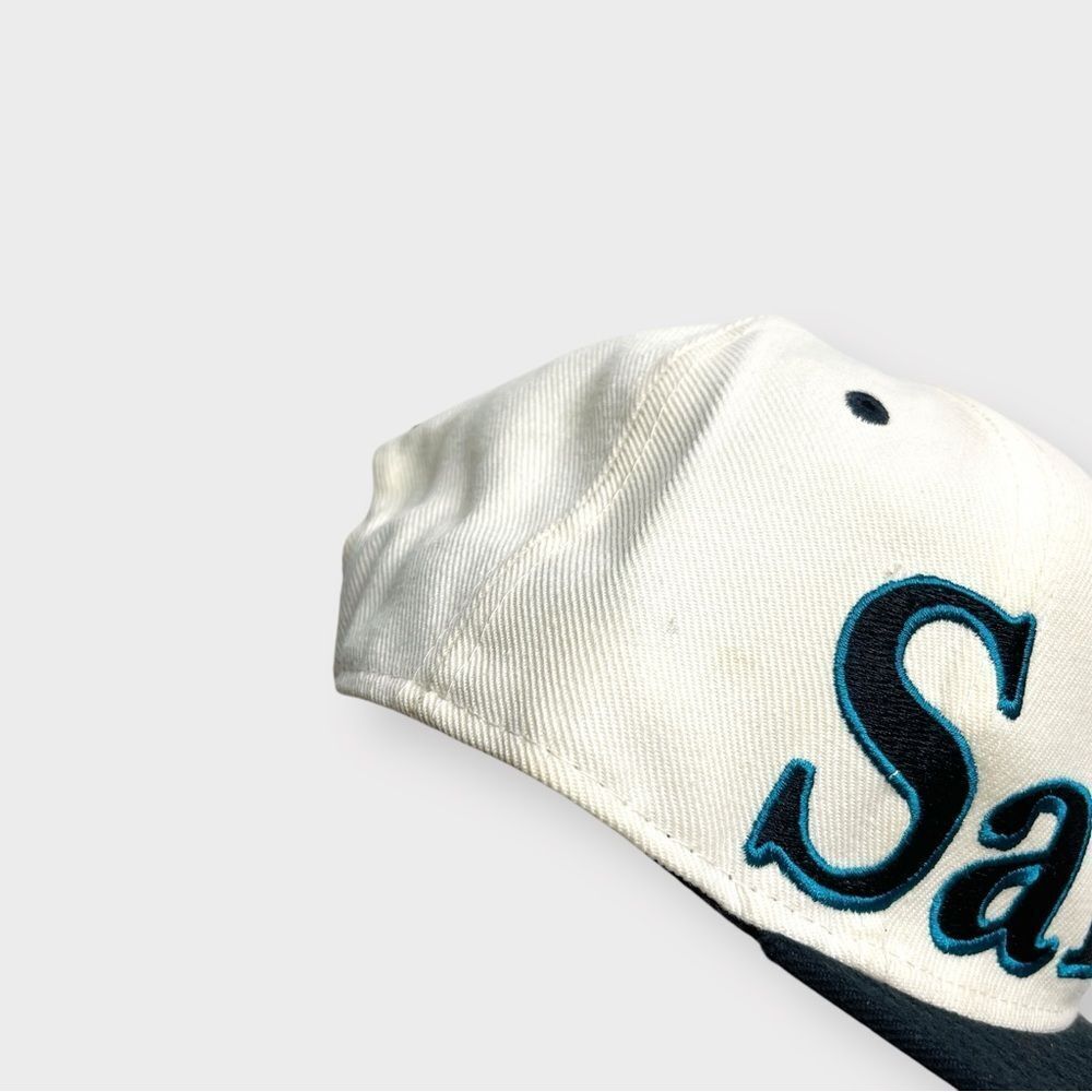 Vtg 90s Reebok San Jose Sharks Wraparound Logo Snapback Hat, NHL Crisp Hockey - Picture 9 of 9